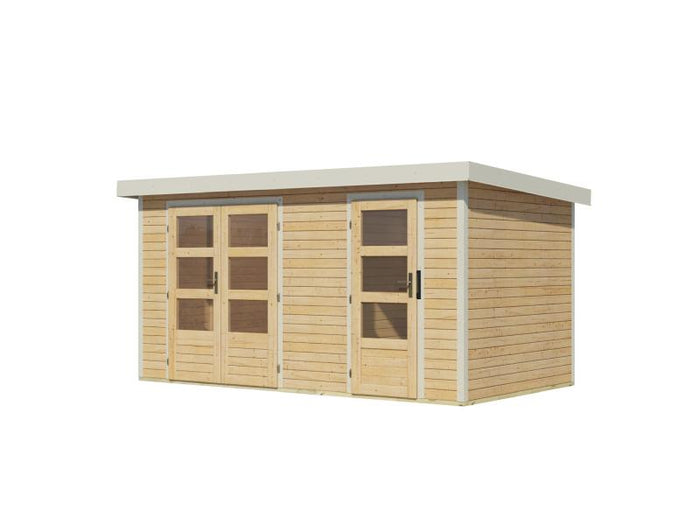 Karibu Hybrid Gartenhaus Merkur 1 A naturbelassen/weiß