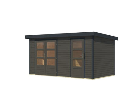 Karibu Hybrid Gartenhaus Merkur 1 B terragrau/anthrazit
