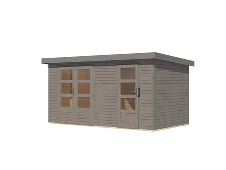 Karibu Hybrid Gartenhaus Merkur 1 D wassergrau/graualuminium