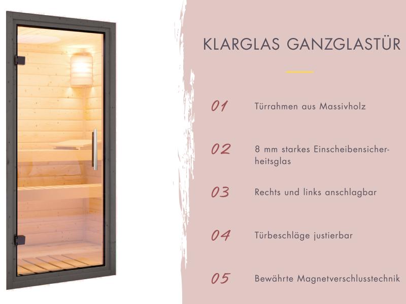 Karibu Hybrid Saunahaus Ares 3,anthrazit/anthrazit -inkl. 9 kW Ofen ext. Steuerung-