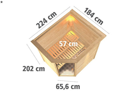 Karibu Massivholzsauna Mia 38 mm