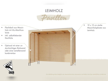 Karibu Pavillon Cubus halb, natur