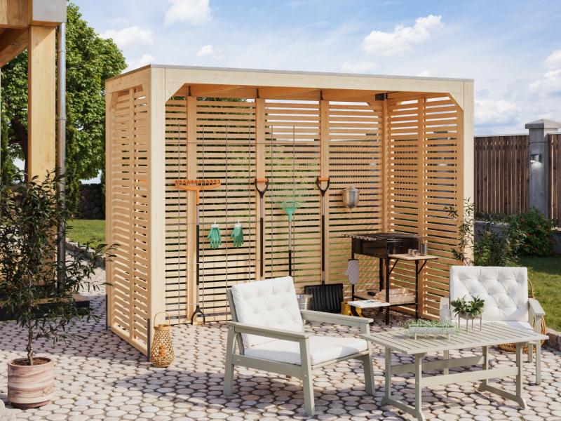 Karibu Pavillon Cubus halb, natur