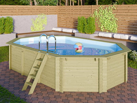 Karibu Pool Modell 4 Variante A, im Set mit Filterpaket groß und Skimmer