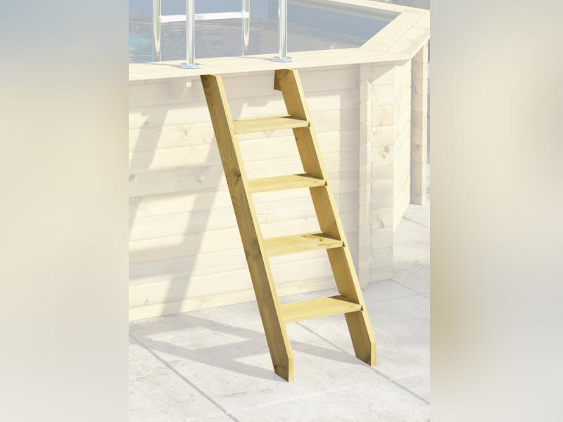 Karibu Pool Modell 4 Variante D, mit Terrasse im Set inkl. Filteranlage und Skimmer