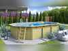 Karibu Pool Modell 4 X im Set mit Filteranlage groß und Skimmer, kdi - Folie Blau