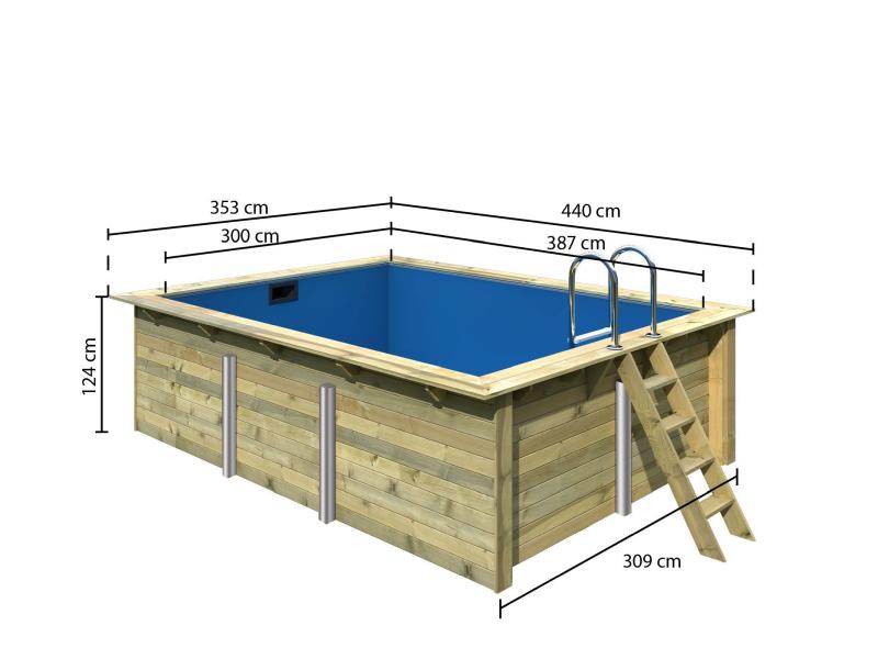 Karibu Rechteck Pool Größe 2 im Set inkl. Filterpaket