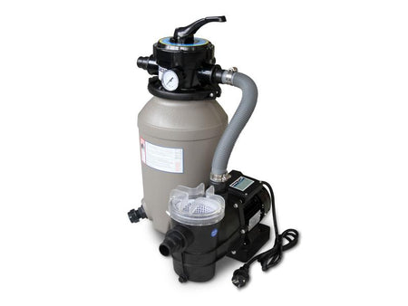 Karibu Rechteck Pool Größe 2 im Set inkl. Filterpaket, Terrasse 3,5 m und Seitenterrasse