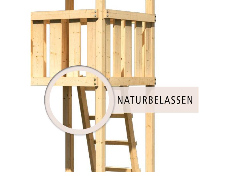 Karibu Ritterburg Löwenherz + Doppelschaukel + Anbauplattform