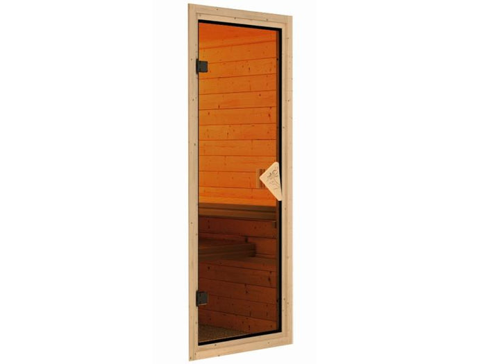 Karibu Sauna Avari 2 inkl. 3,6 kW Bioofen ext. Steuerung - ohne Dachkranz