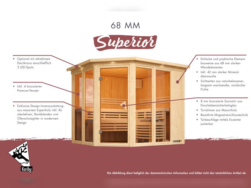 Karibu Sauna Avari 2 - ohne Ofen - ohne Dachkranz