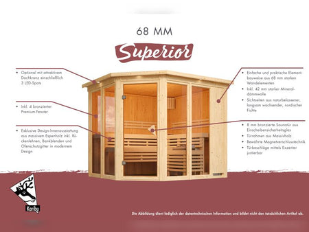 Karibu Sauna Avari 2 - ohne Ofen - ohne Dachkranz