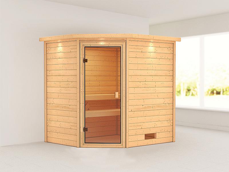 Karibu Sauna Elea mit Dachkranz 38 mm