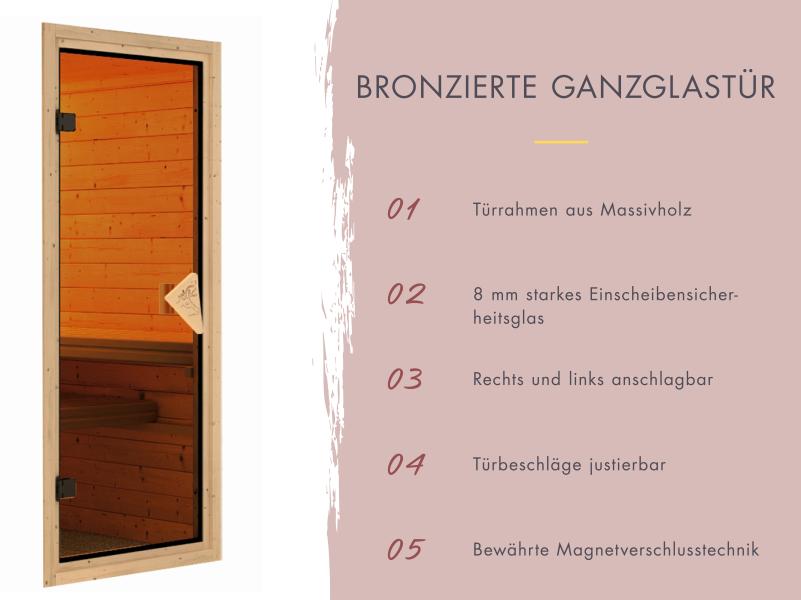 Karibu Sauna Irava 1 - ohne Ofen - ohne Dachkranz