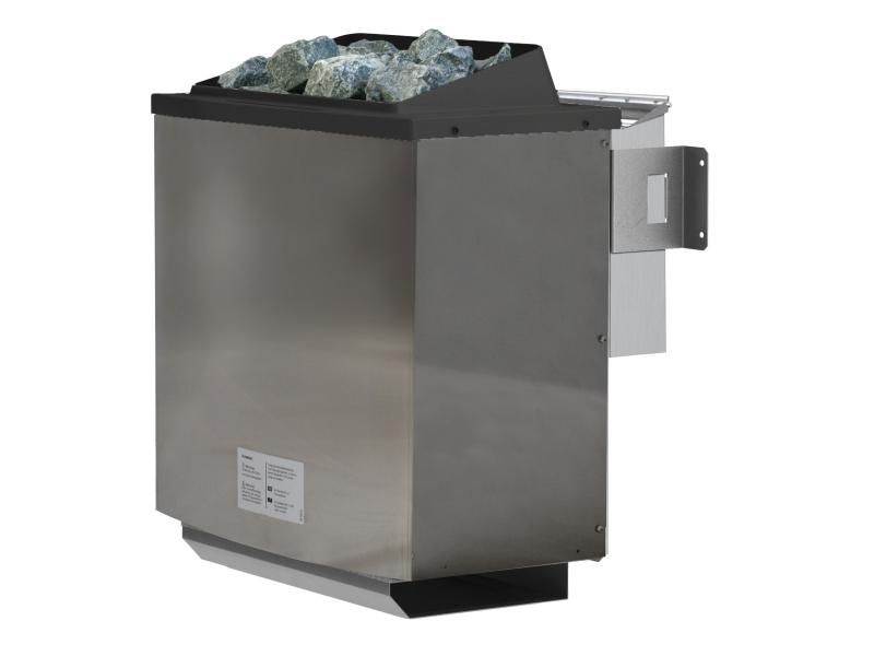 Karibu Sauna Mia inkl. 9 kW Bioofen ext. Steuerung, mit moderner Tür -mit Dachkranz-
