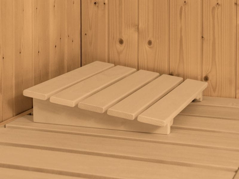 Karibu Sauna Rodin inkl. 9-kW-Bioofen mit externer Steuerung, ohne Dachkranz, mit moderner Saunatür