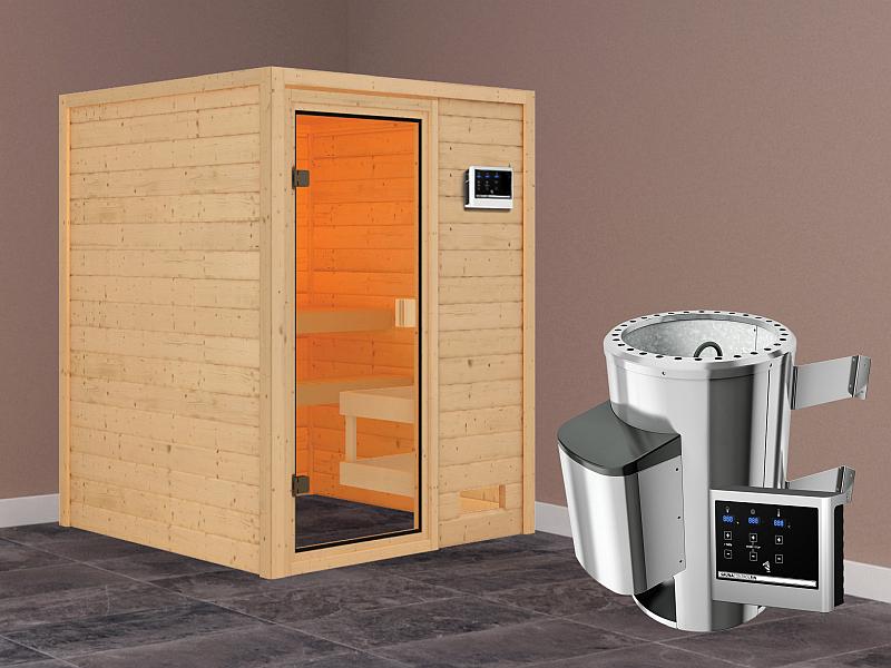 Karibu Sauna Sandra mit 3,6 kW Ofen ext. Strg