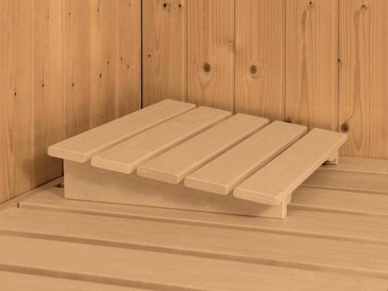 Karibu Sauna Sodin inkl. 9 kW Ofen integr. Steuerung mit Klarglas Ganzglastür - mit Dachkranz -