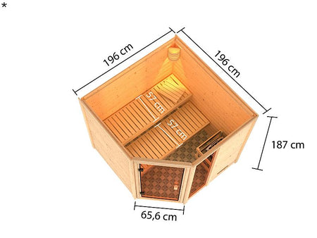 Karibu Sauna Tabea 38 mm