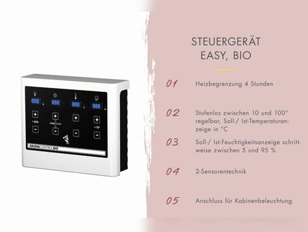 Karibu Saunahaus Catalina, natur -inkl. 9 kW Bioofen ext. Steuerung- inkl. Vorraum, 73 mm