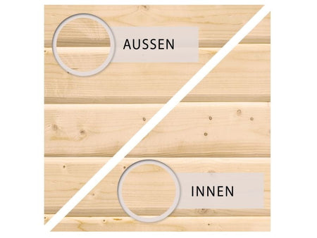 Karibu Saunahaus Hygge 38 mm- naturbelassen- 9 kW Ofen ext. Strg