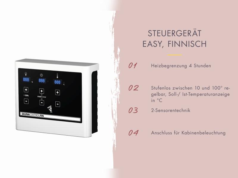 Karibu Saunahaus Hytti 0  38 mm - Ofen 9kW ext. Strg. - Iso Tür, terragrau