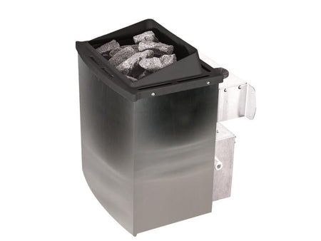 Karibu Saunahaus Hytti 1 38 mm, terragrau  - inkl. 9 kW Ofen integr. Steuerung - mit Energiespartür 