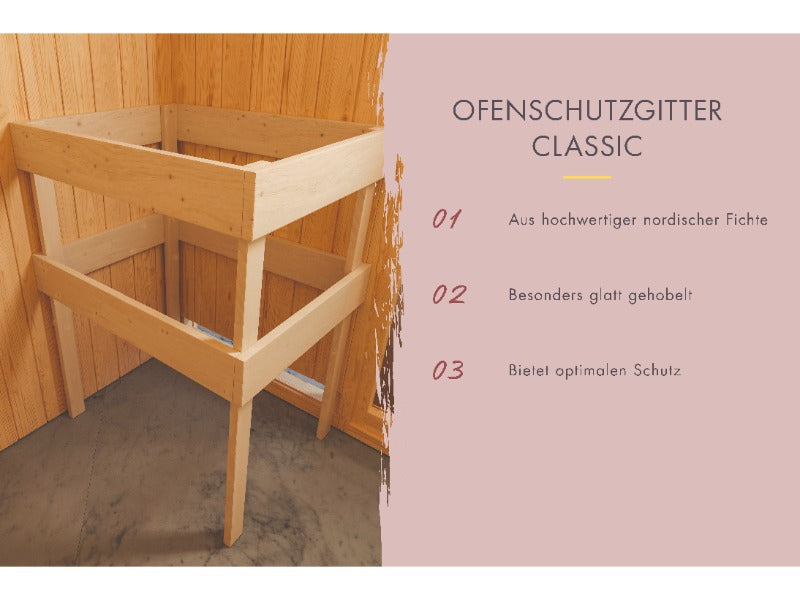 Karibu Saunahaus Hytti 6, inkl. 9 kW Bioofen ext. Steuerung - mit Iso-Tür naturbelassen, 38 mm