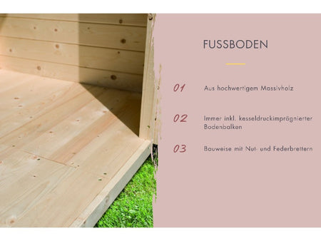 Karibu Saunahaus Hytti 6, inkl. 9 kW Bioofen ext. Steuerung - mit Iso-Tür naturbelassen, 38 mm