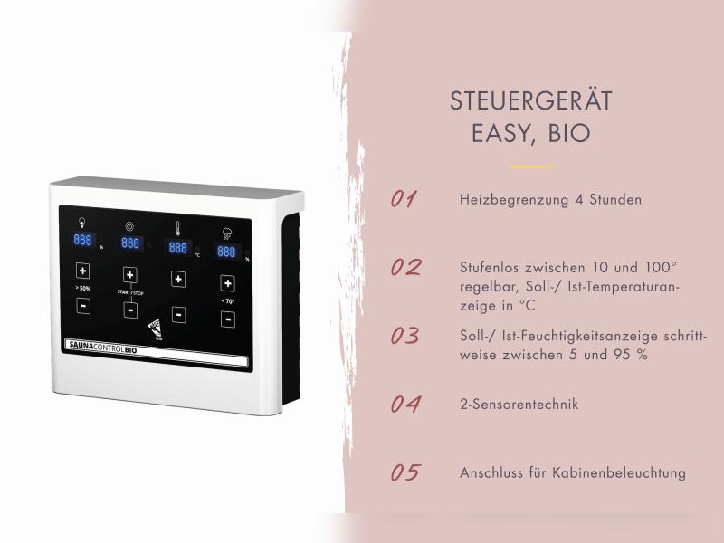 Karibu Saunahaus Laguna, schwarz ,73 mm -inkl. 9 kW Bioofen ext. Steuerung