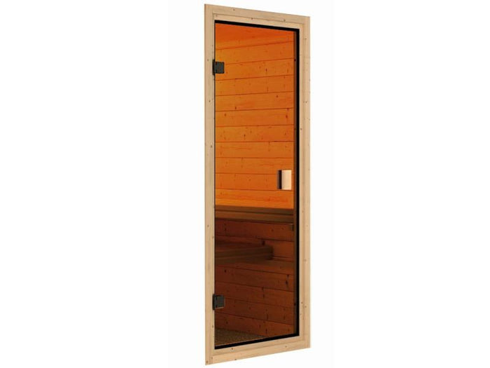 Karibu Saunahaus Mainburg 5 Set B terragrau- 9 kW Bioofen ext. Strg