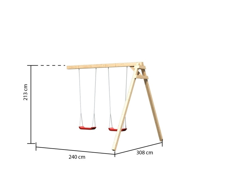 Karibu Schaukelanbau Doppelschaukel für Lotti, Danny und Luis