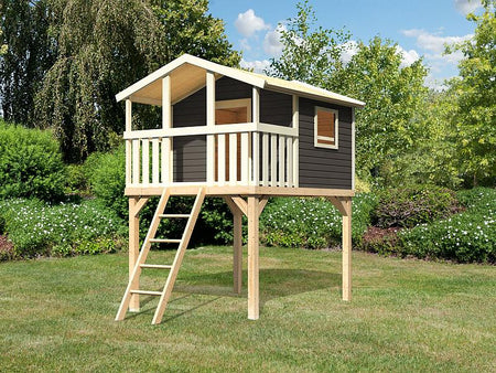 Karibu Spielturm Benjamin in terragrau