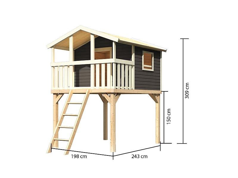 Karibu Spielturm Benjamin in terragrau