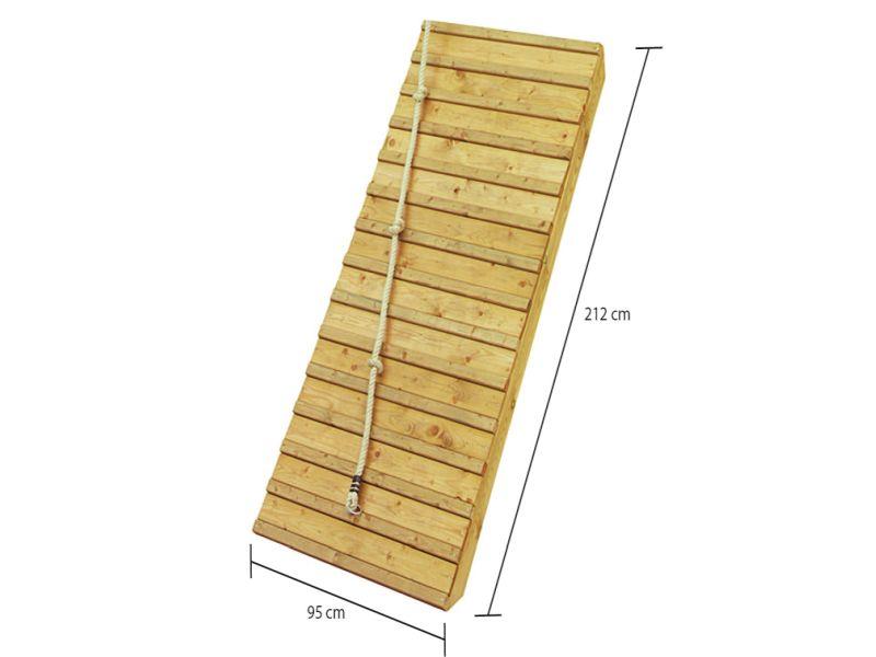 Karibu Stelzenhaus Benjamin naturbelassen + Rutsche blau + Holzrampe