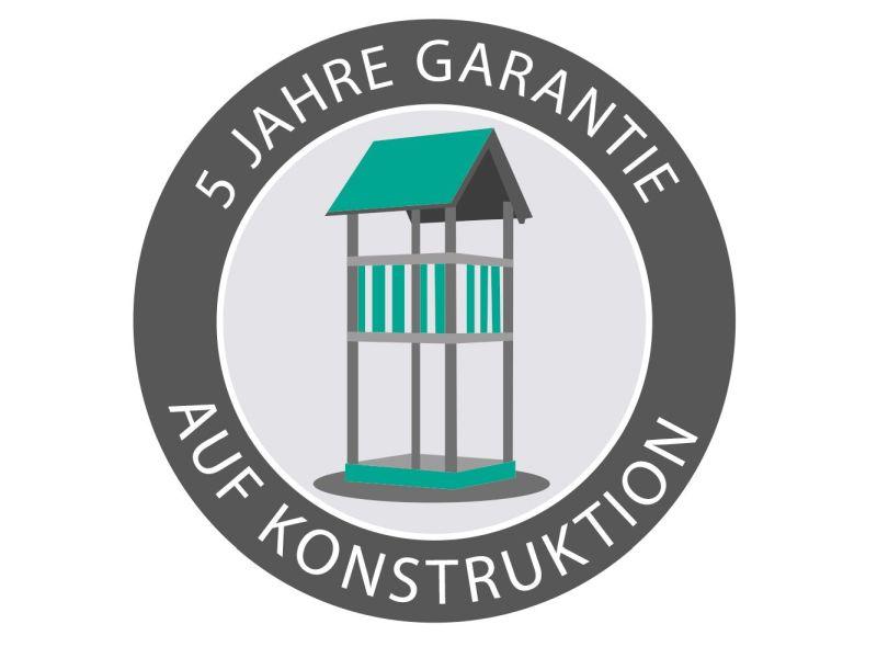 Karibu Stelzenhaus Benjamin naturbelassen + Rutsche blau + Holzrampe
