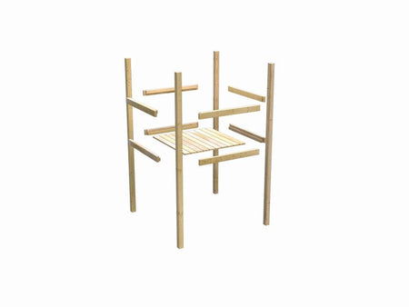 Karibu Stelzenhaus Frieda + Rutsche blau + Doppelschaukel + Anbauplattform