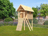 Karibu Stelzenhaus Gernegross naturbelassen mit Holzrampe