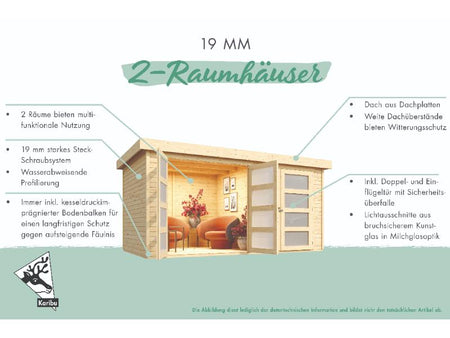 Karibu Systemhaus Mühlentrup 2 naturbelassen 19 mm