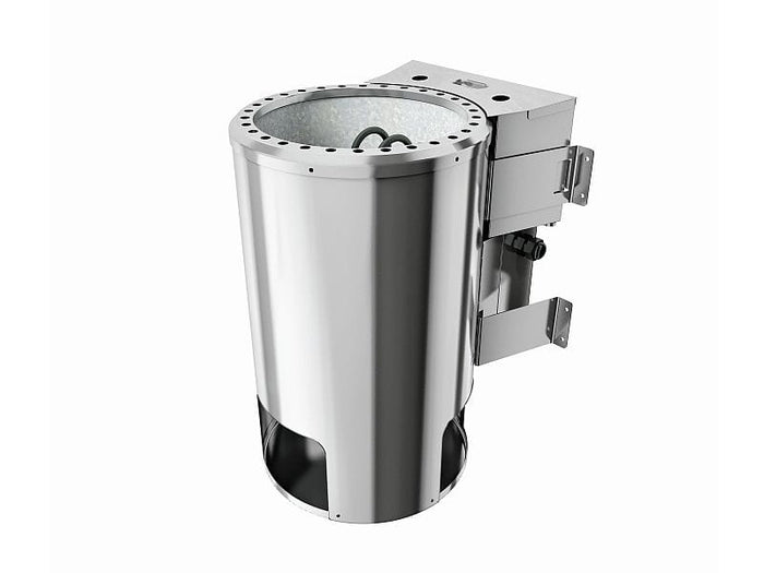 Nanja - Karibu Sauna Plug & Play inkl. 3,6 kW-Bioofen - mit Dachkranz -