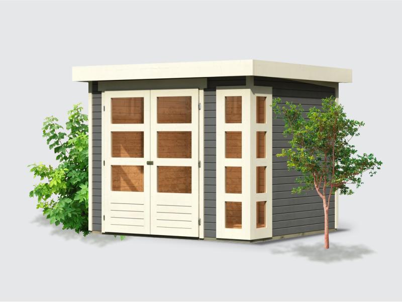 Osb smart choice Gartenhaus Kerken 3 terragrau inkl. Fußboden