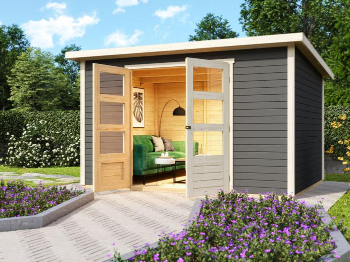 Osb smart choice Gartenhaus Stegen 5 in terragrau, inkl. Fußboden