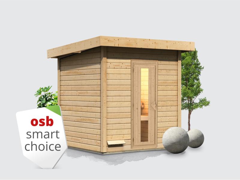 Osb smart choice Saunahaus Hella 2  38 mm - ohne Ofen - inkl. Dacheindeckung und Fußboden
