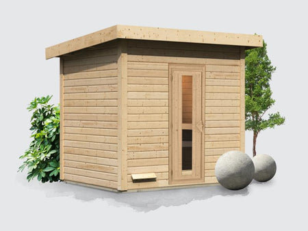 Osb smart choice Saunahaus Hella 3  38 mm - ohne Ofen - inkl. Dacheindeckung und Fußboden