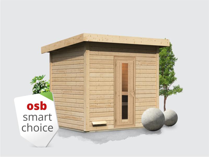 Osb smart choice Saunahaus Hella 3  38 mm - ohne Ofen - inkl. Dacheindeckung und Fußboden