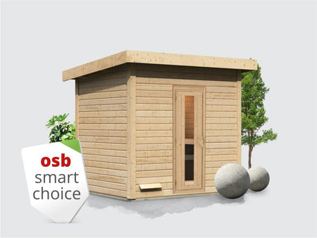 Osb smart choice Saunahaus Hella 3  38 mm - ohne Ofen - inkl. Dacheindeckung und Fußboden