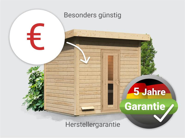 Osb smart choice Saunahaus Hella 3  38 mm - ohne Ofen - inkl. Dacheindeckung und Fußboden