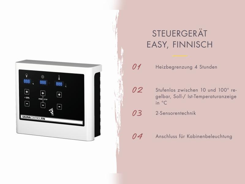 Osb smart choice Saunahaus Patio 1, 38 mm naturbelassen -inkl. 9 kW Ofen ext. Steuerung- inkl. Dache