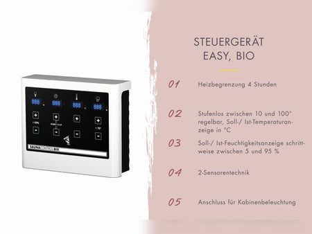 Osb smart choice Saunahaus Patio 1, 38 mm naturbelassen -inkl. 9 kW Bioofen ext. Steuerung- inkl. Da