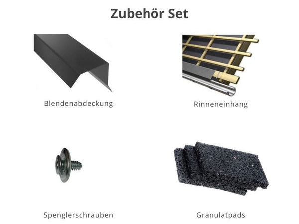 Zubehör Set für Karibu Gartenhaus Bastrup 4 mit Anbaudach 4 Meter natur